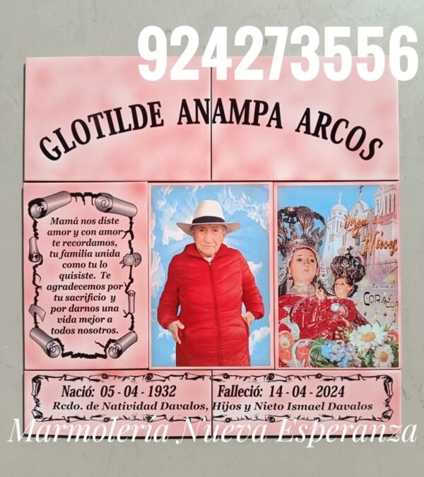 Lápida de Cerámica Quemada Piezado