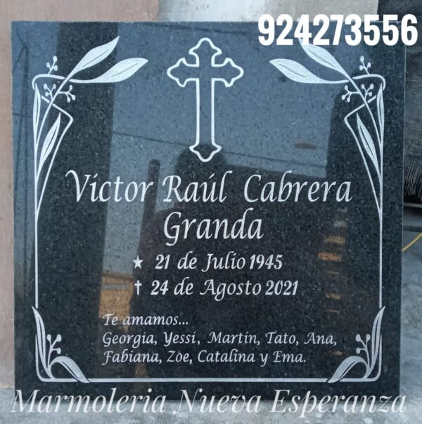 Placa de Granito color Negro Aracruz