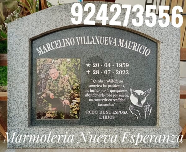 Placa de Granito dos colores Gris Estaño y Blanco Serena